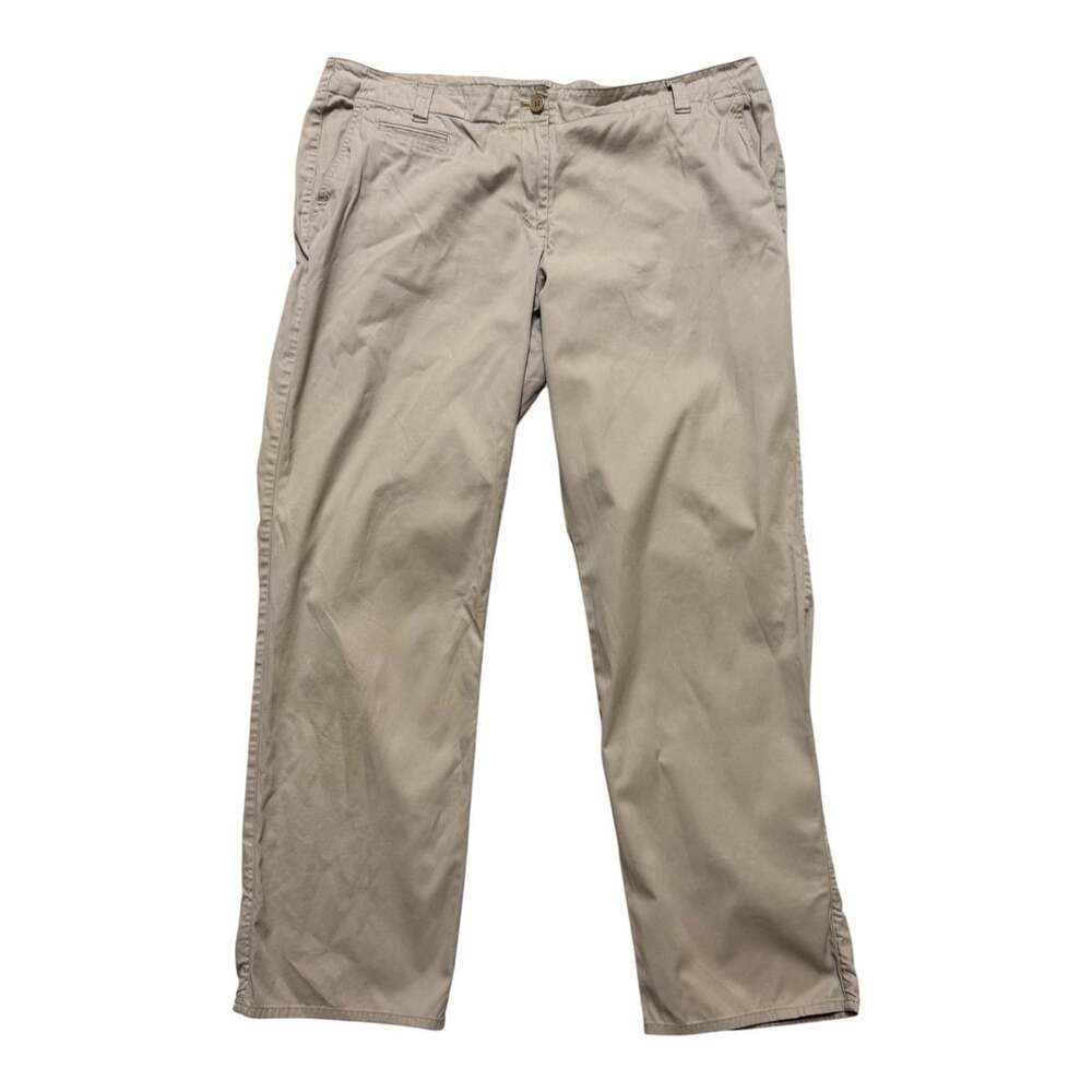 Talbots Women’s 14W Boyfriend Chino Pants Beige Khaki Plus Size Straight Leg